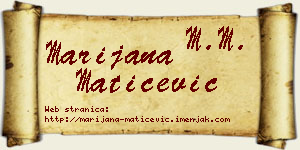 Marijana Matićević vizit kartica